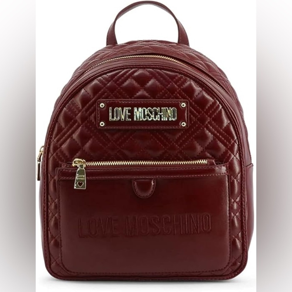 Love Moschino Quilted Backpack Vegan Boudoir Euc